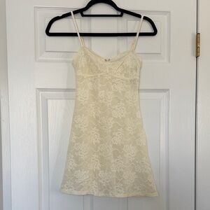 NW! WeWoreWhat Lace Rosette Mini Dress